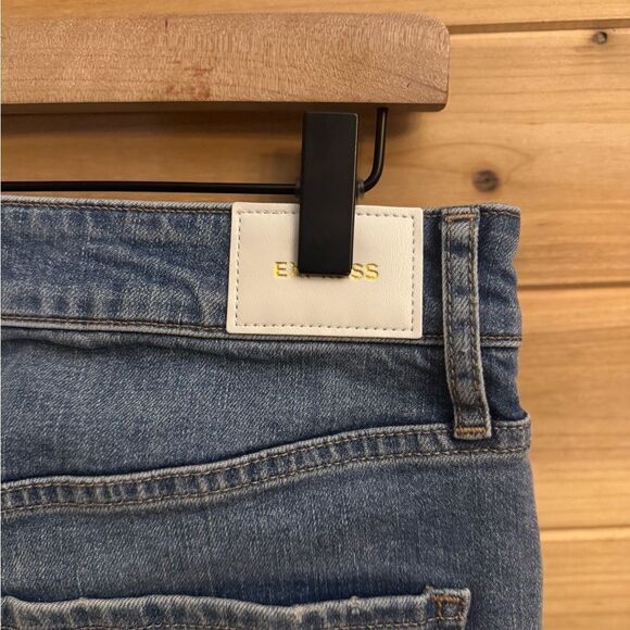 Express Size 4R Mid Rise 90’s Ankle Bootcut Distressed Raw Edge Hem Jeans - Picture 7 of 11